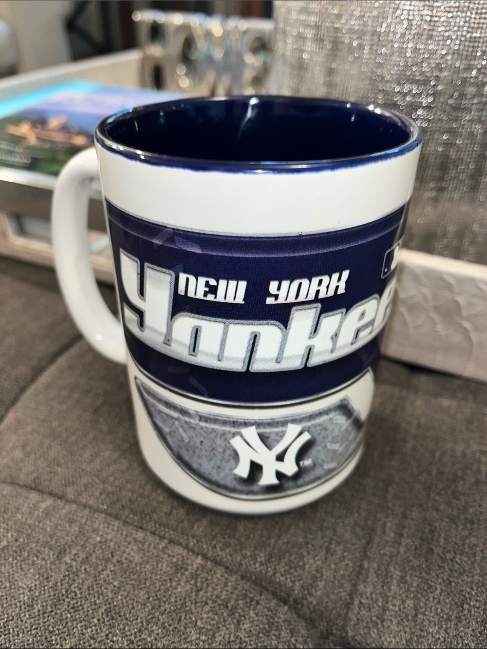 2012 MLB MLPA New York Yankees Coffee Cup Mug White Navy Blue Bronx Bombers ⚾️